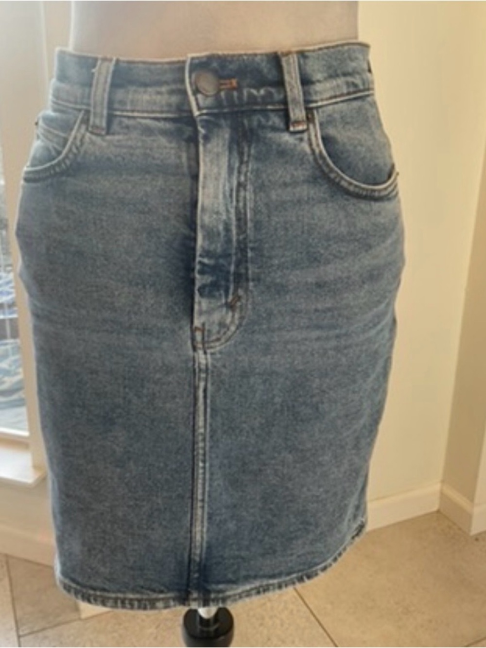 & Other Stories Blue Denim Midi Skirt - Picture 2 of 6
